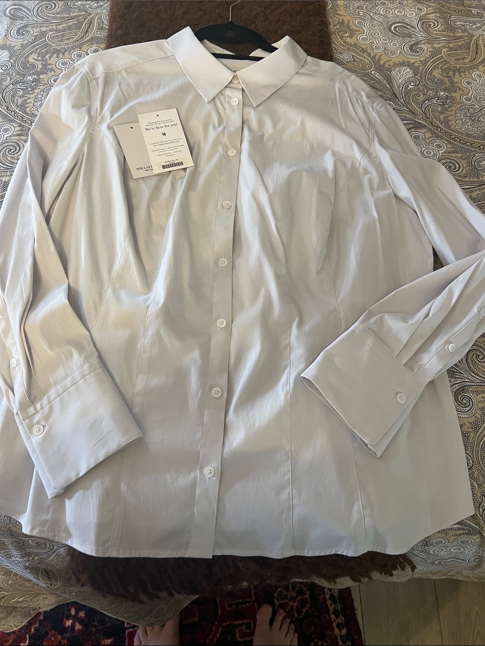 M.M.LaFleur Light Gray Button Down Shirt 2x NWT